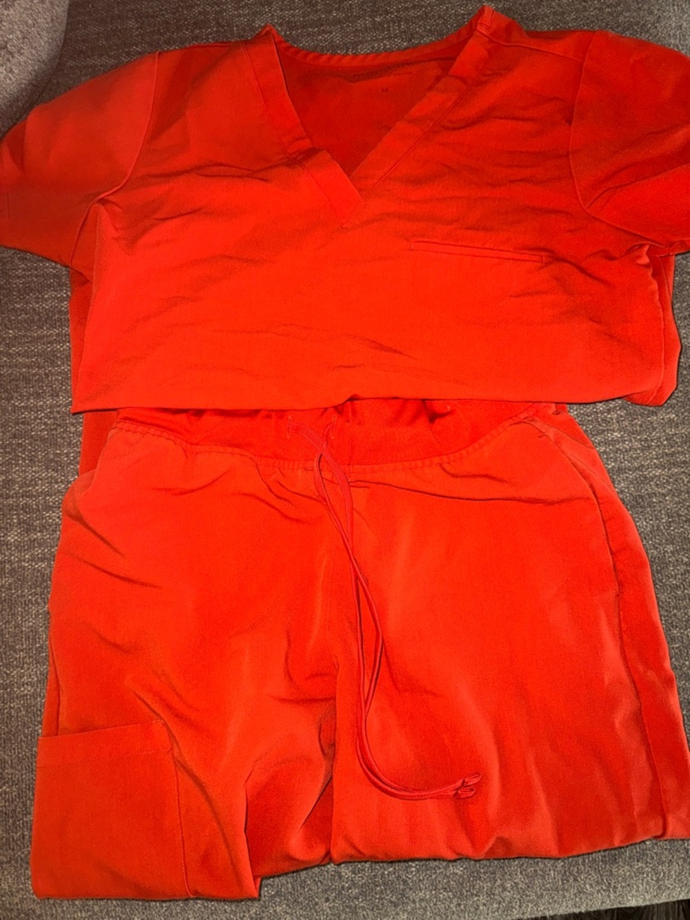 Mandala Bright orange V-Neck Scrub Set